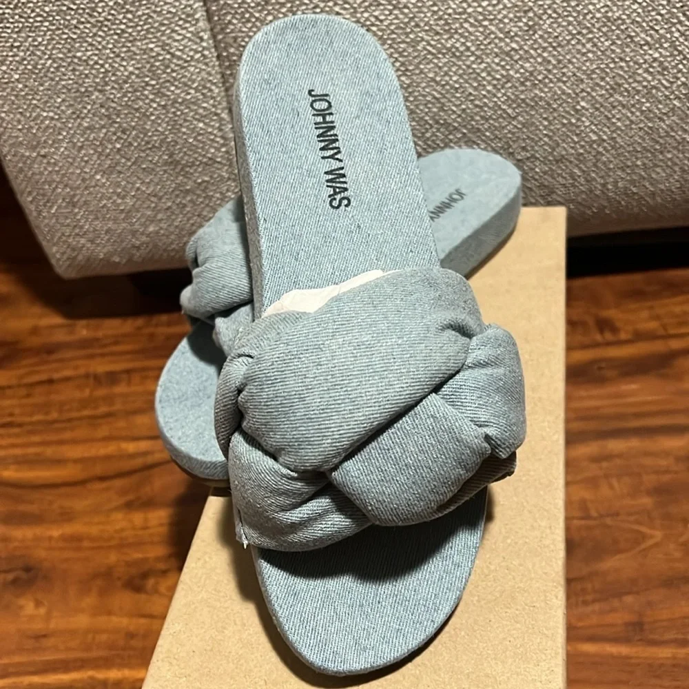 JOHNNY WAS Ojai Sandal in Blue Denim Size 6 - New - Picture 8 of 8
